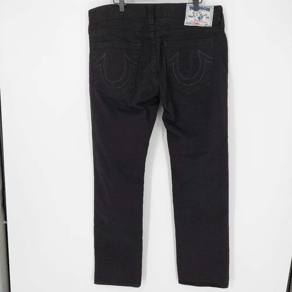 True Religion Black Cotton Skinny Jeans, 38